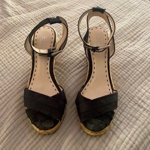 Size 10 Coach Black Wedge Sandals